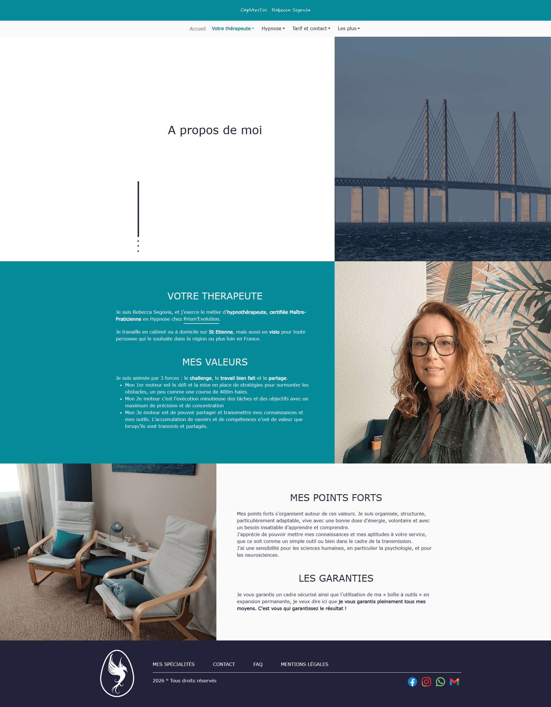 Capture d'écran du site web : page 'à propos'