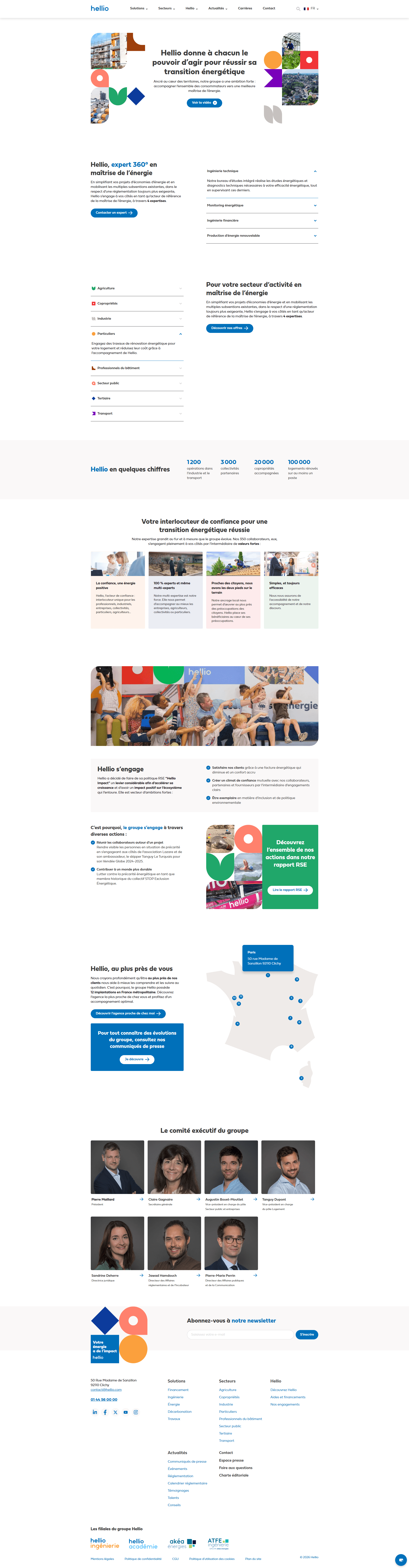 Capture d'écran du site web : page 'à propos'