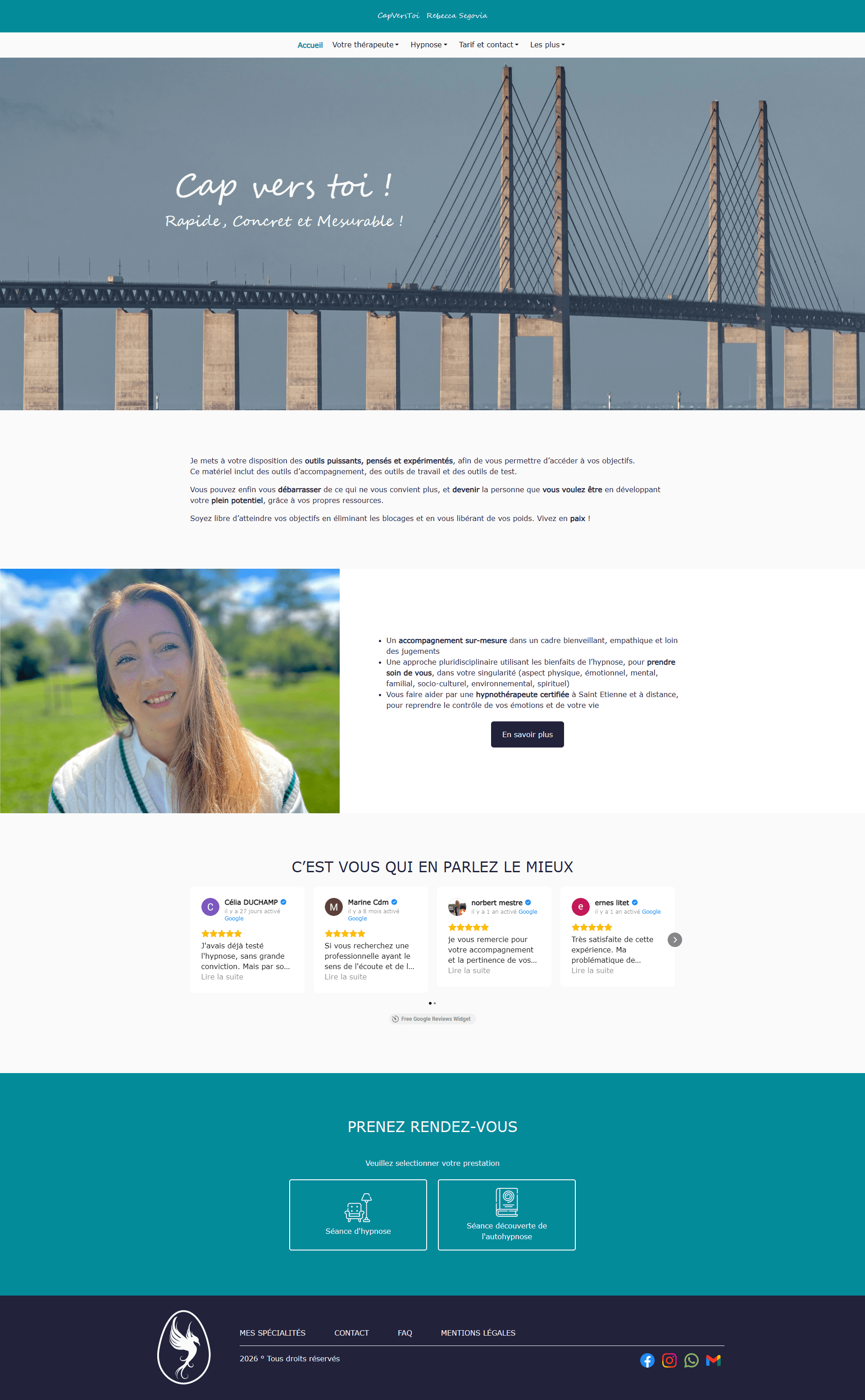 Capture d'écran du site web : page d'accueil